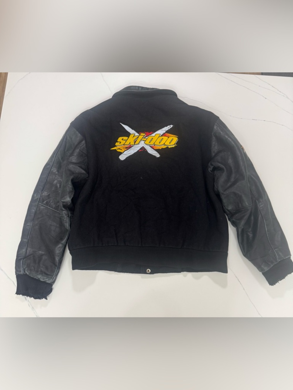 Vintage Ski-Doo Leather & Wool Varsity Jacket (Made in Canada) – Snow Gear
